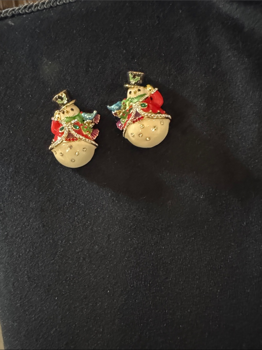 Jay Strongwater Festive Red & Green Snowman Stud Earrings - Women Jewelry